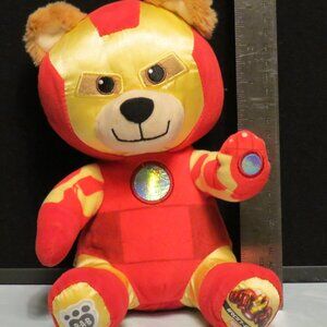 Build A Bear Marvel Iron Man Plush 8" Red Yellow Stuffed Animal Superhero Toy